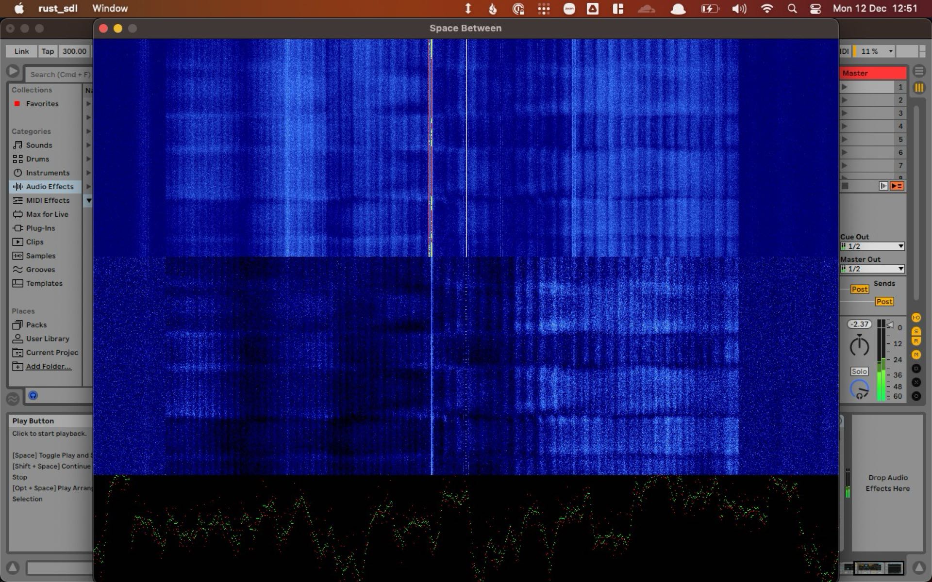 Screenshot of the custom INTERFEAR software